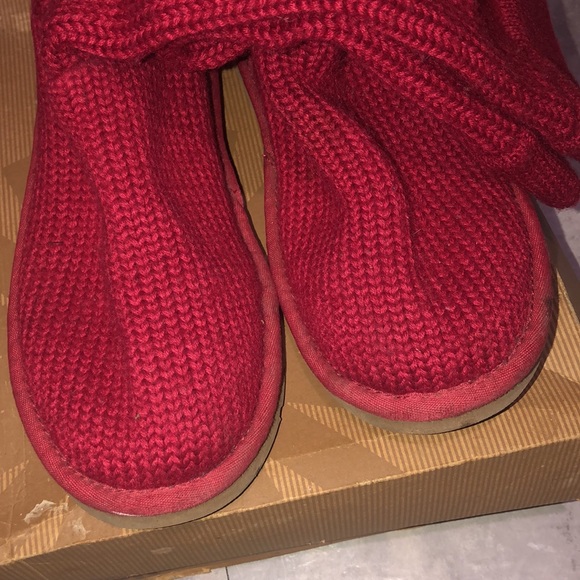 Ugg Australia winter boots pocket button knit size 7 women red - Picture 3 of 7